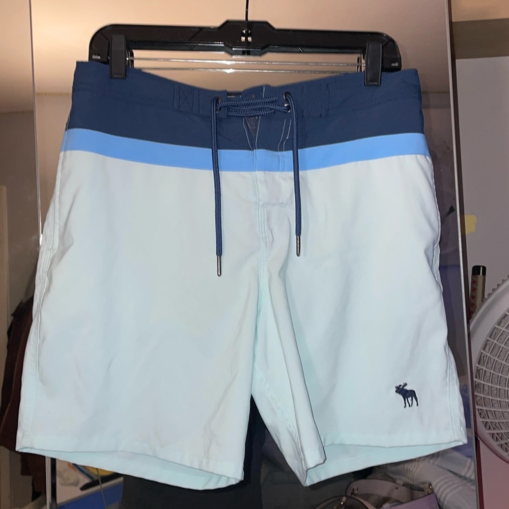 MENS ABERCROMBIE & FITCH STRETCH LINED SWIM BOARD SHORTS SIZE 30